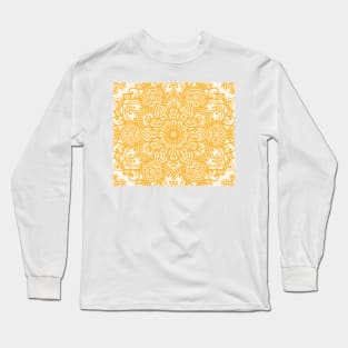 Yellow Mandala Pattern Long Sleeve T-Shirt